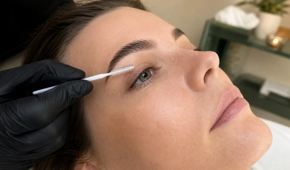 Natürlich angehobene eigene Wimpern nach dem Lash Lifting